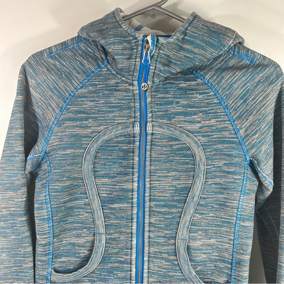 Lululemon Scuba Hoodie Stretch Women’s Sz 4 Blue Gray Full Zip Thumbholes W4A62S - Picture 4 of 15